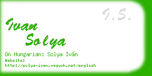 ivan solya business card